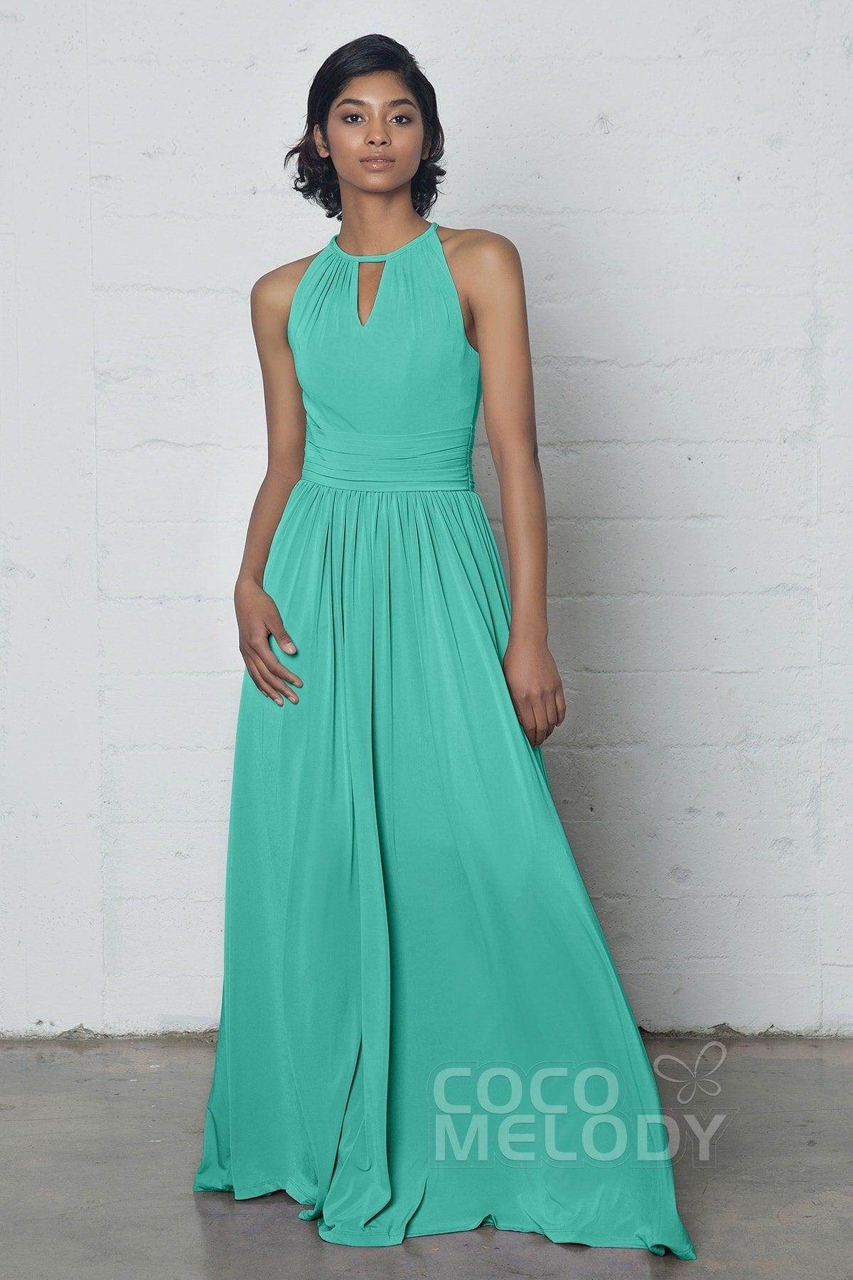 Sheath-Column Floor Length Knitted Fabric Dress COZF17019 - COCOMELODY